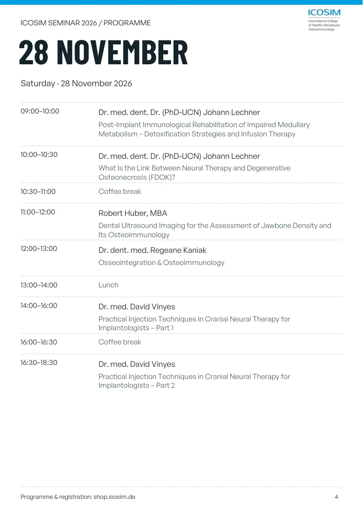 Saturday 28 November programme