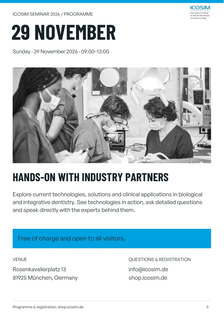 Sunday 29 November programme: industry workshops, 09:00–13:00, free and open to all visitors