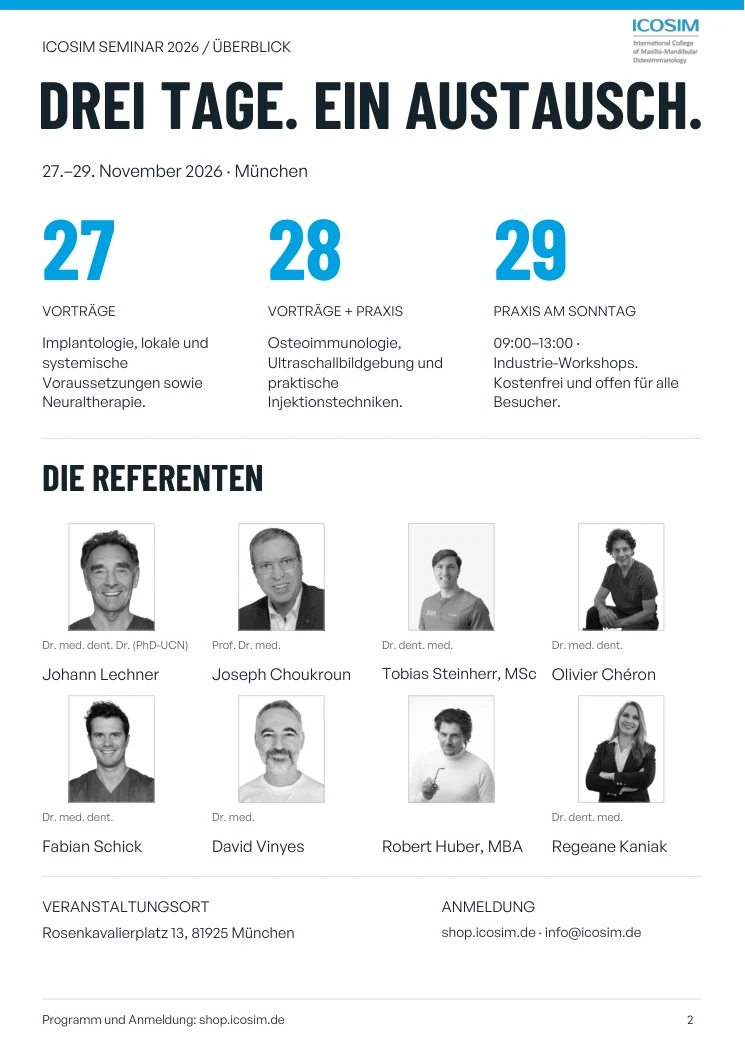 Referenten und Veranstaltungsübersicht